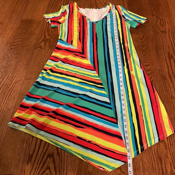 SOFT SURROUNDING women’s multi S/S striped stretch casual dress A line boho XS - Picture 8 of 9